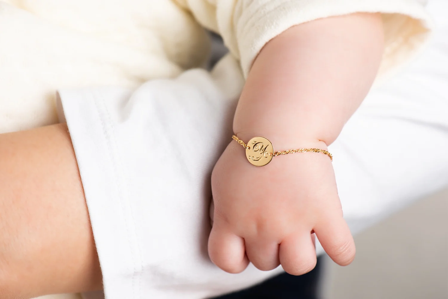 【AURORA GRAN】K18YG Chain Bracelet Round for Baby