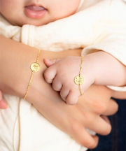 【AURORA GRAN】K18YG Chain Bracelet Round for MOM