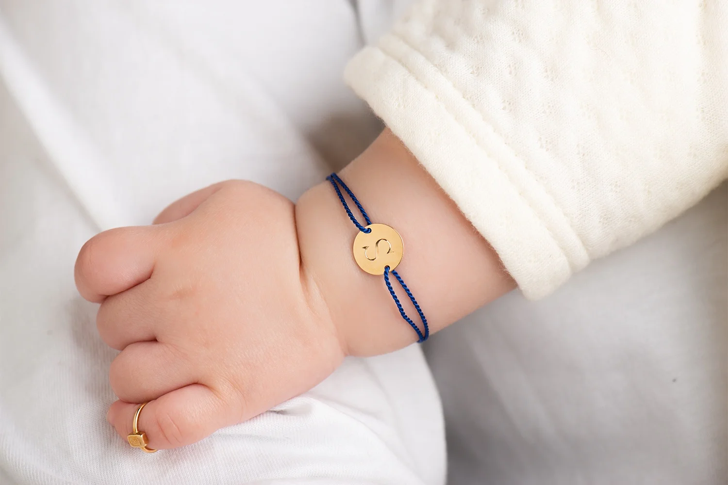 【AURORA GRAN】K18YG Cord Bracelet Round for Baby