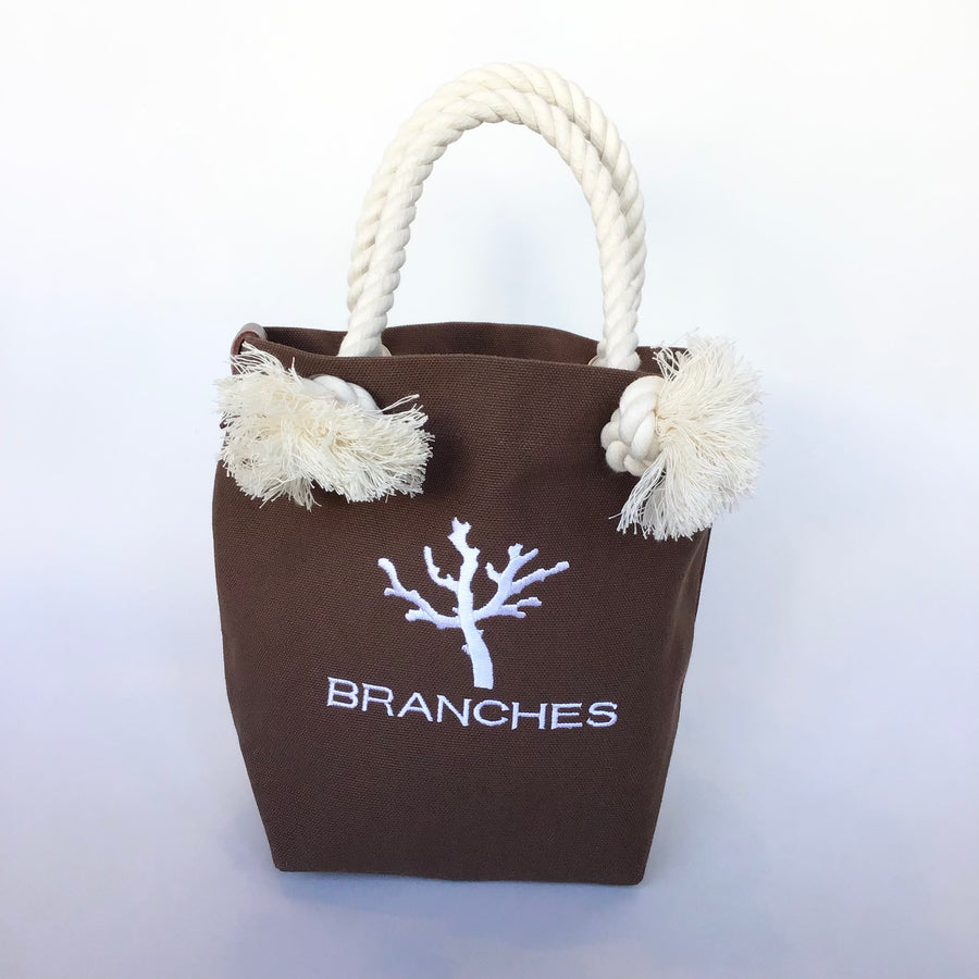 【BRANCHES】珊瑚刺繍入りオリジナルトートバッグ（珊瑚白色刺繍）