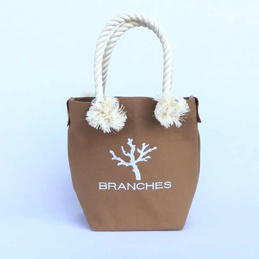 【BRANCHES】珊瑚刺繍入りオリジナルトートバッグ（珊瑚白色刺繍）