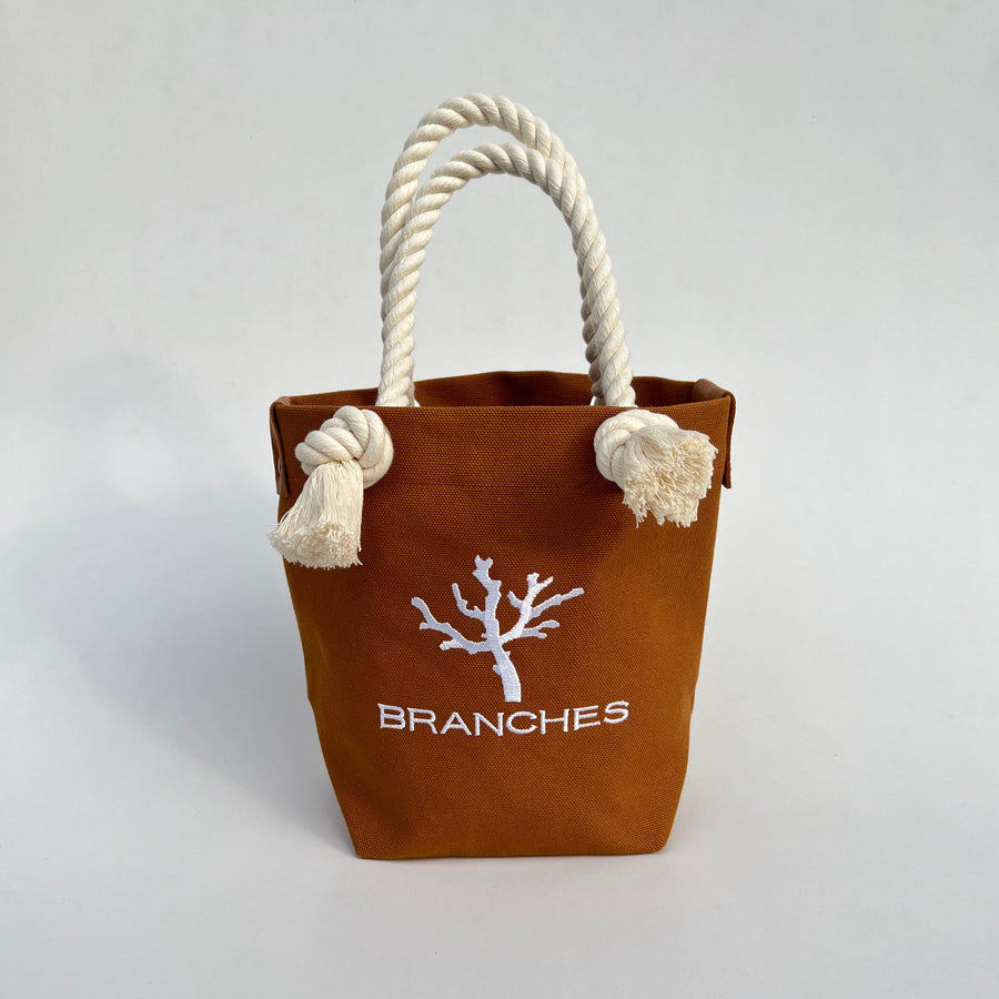 【BRANCHES】珊瑚刺繍入りオリジナルトートバッグ（珊瑚白色刺繍）