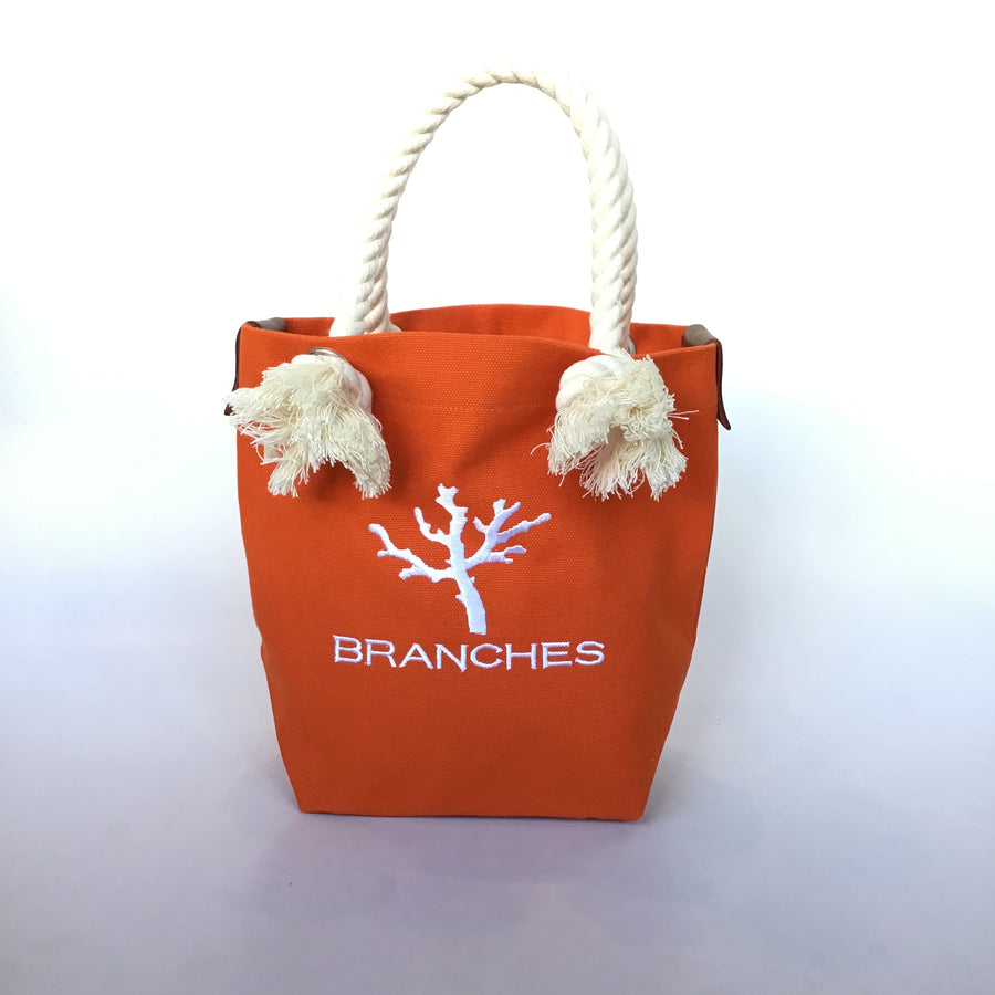 【BRANCHES】珊瑚刺繍入りオリジナルトートバッグ（珊瑚白色刺繍）