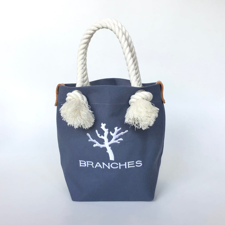 【BRANCHES】珊瑚刺繍入りオリジナルトートバッグ（珊瑚白色刺繍）