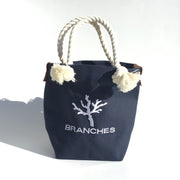 【BRANCHES】珊瑚刺繍入りオリジナルトートバッグ（珊瑚白色刺繍）